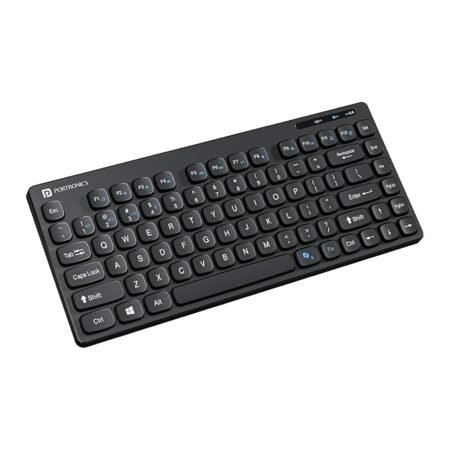 Portronics Bubble Multimedia Wireless Keyboard 2.4 GHz & Bluetooth 5.0 Connectivity, Noiseless Experience