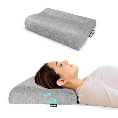 CareFoam Cervical Memory Foam Pillow for Neck Support | 2-Year Manufacturing Warranty | Orthopedic Contour Pillow for Cervical Spine Alignment & Shoulder Support | Made in India | 19 x 11 x 3.5 Inch